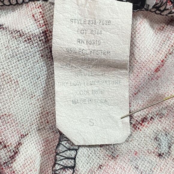 VAMP Pull-On Pants Wide Leg Stretch Bright Red Black Floral Womens S USA Y2K - Picture 8 of 8